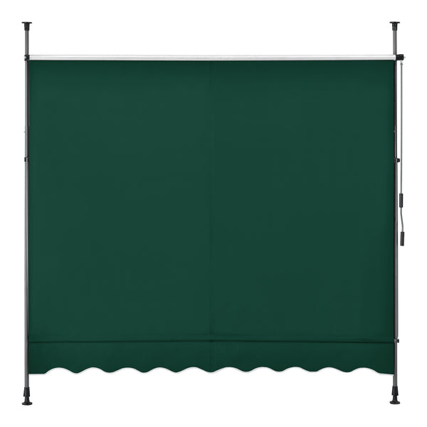 Klemmmarkise 400x120x200-300cm ohne Bohren Dunkelgrün