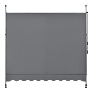 Klemmmarkise 250x120x200-300cm ohne Bohren Mittelgrau