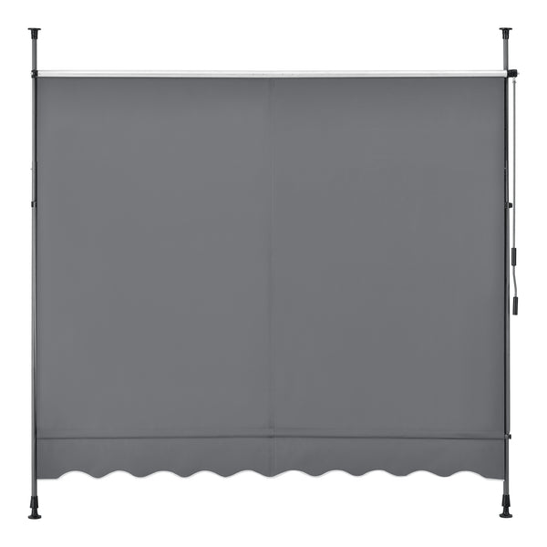 Klemmmarkise 250x120x200-300cm ohne Bohren Mittelgrau