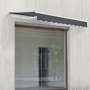 Gelenkarmmarkise Bitonto 300x250cm mit Handkurbel Dunkelgrau