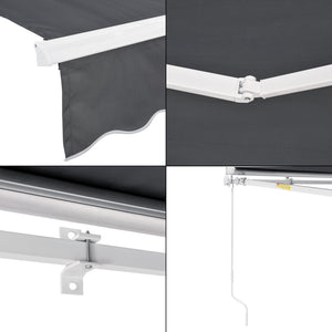 Gelenkarmmarkise Bitonto 300x250cm mit Handkurbel Dunkelgrau