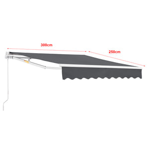 Gelenkarmmarkise Bitonto 300x250cm mit Handkurbel Dunkelgrau