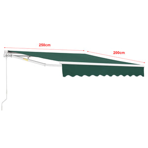 Gelenkarmmarkise Bitonto 250x200cm mit Handkurbel Dunkelgrün
