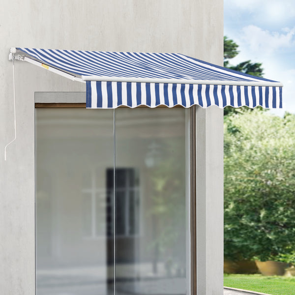 Gelenkarmmarkise Bitonto 250x200cm mit Handkurbel Blau/Weiss