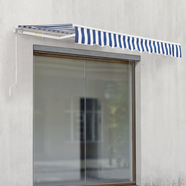 Gelenkarmmarkise Bitonto 250x200cm mit Handkurbel Blau/Weiss