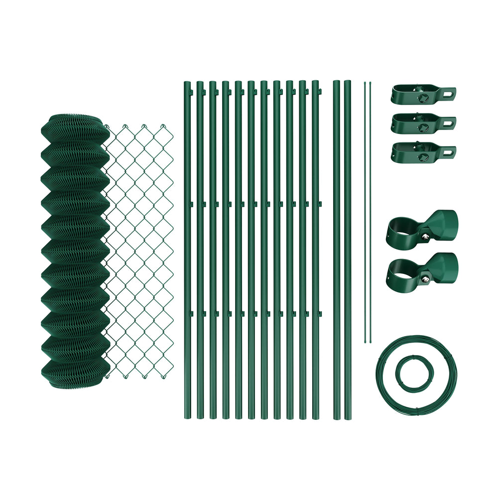Chain link fence complete set green 0.8 x 25 m