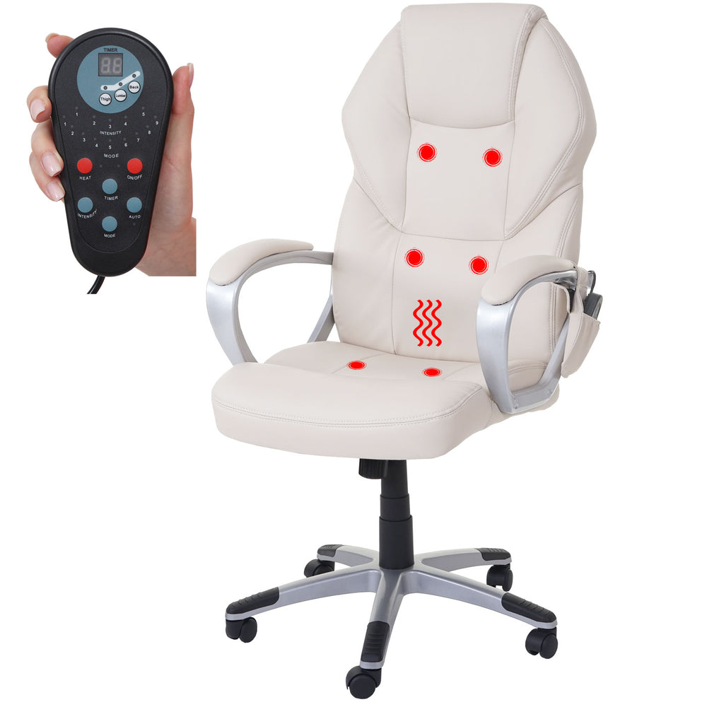 Massage Bürostuhl HWC mit Heizfunktion creme
