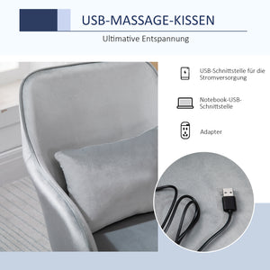 Massage office chair with vibration function and lumbar cushion