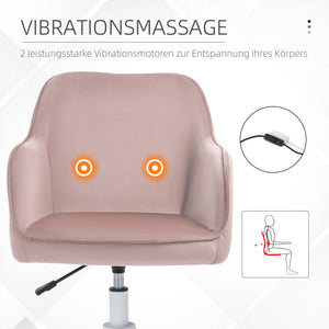 Massage office chair with vibration function, pink