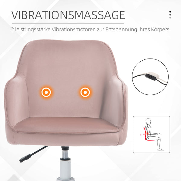 Massage office chair with vibration function, pink
