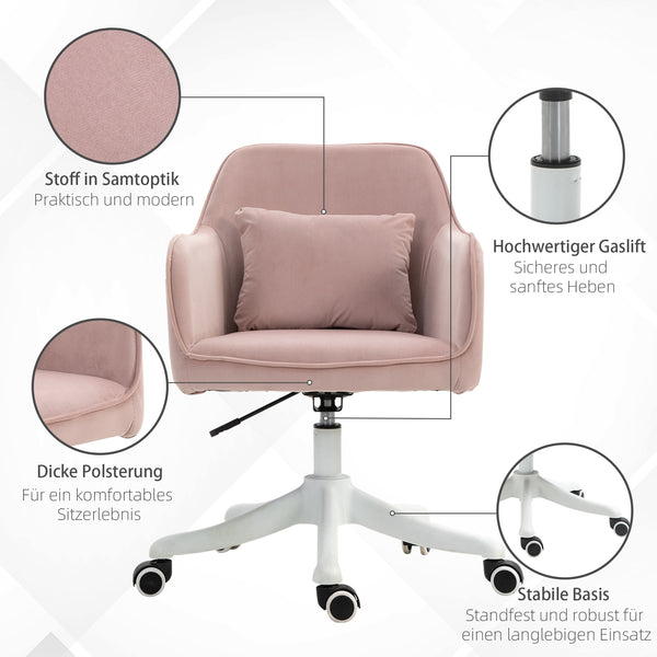 Massage office chair with vibration function, pink