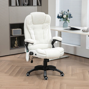 Massage office chair with rocking function, desk chair, white