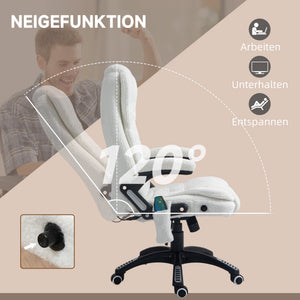 Massage office chair with rocking function, desk chair, white