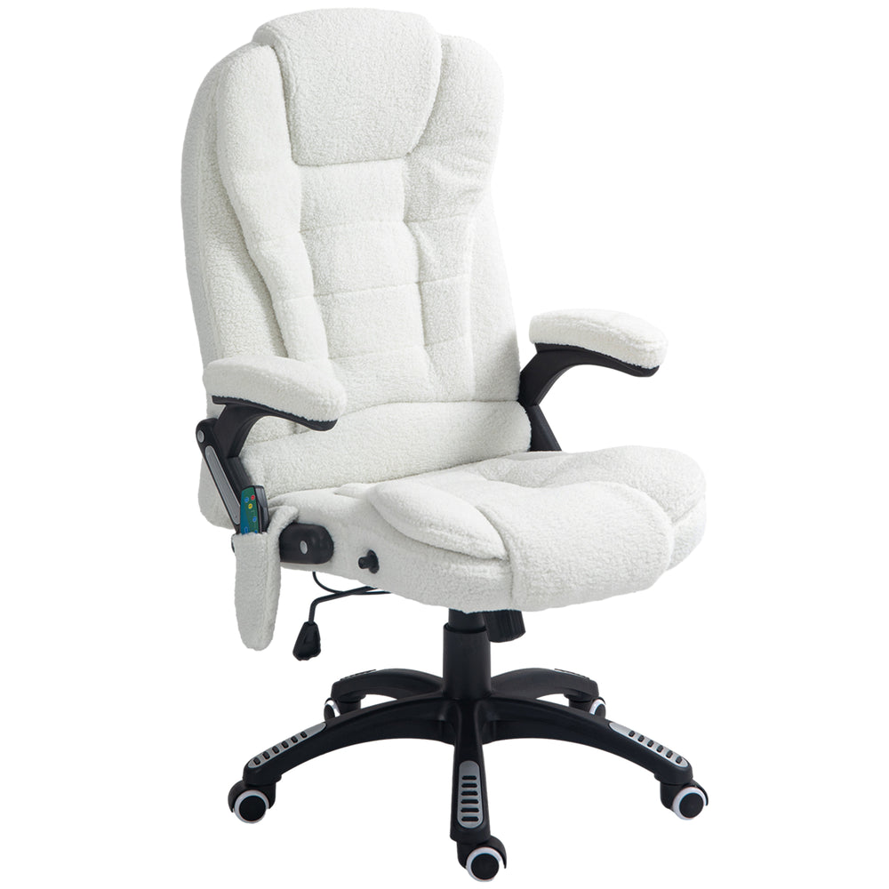 Massage office chair with rocking function, desk chair, white