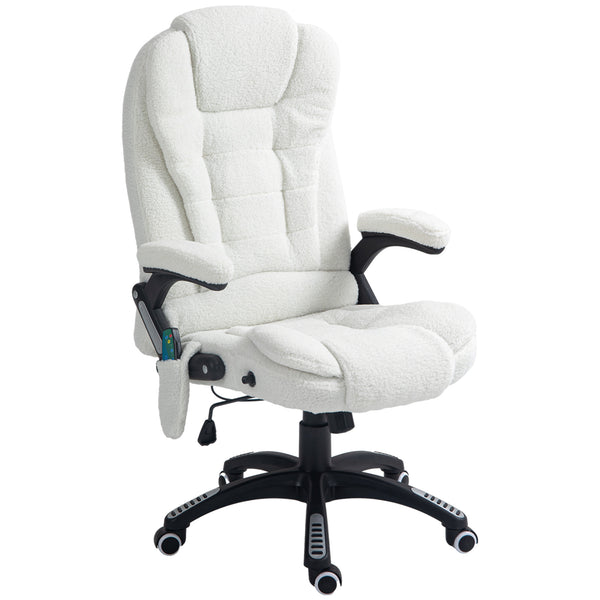 Massage office chair with rocking function, desk chair, white