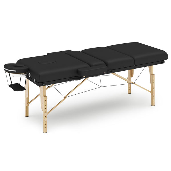 4-Zonen Massageliege schwarz