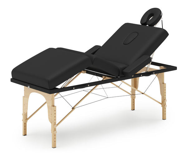 4-Zonen Massageliege schwarz