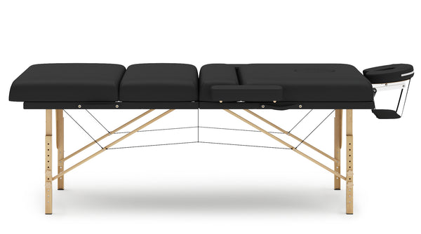 4-Zonen Massageliege schwarz