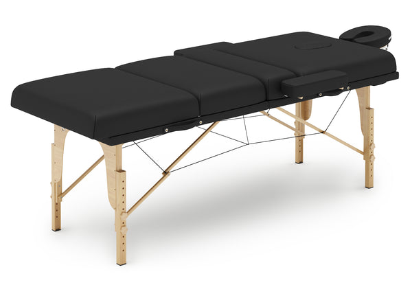 4-Zonen Massageliege schwarz