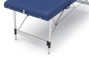 Massageliege 3-Zonen mit Alubeinen blau