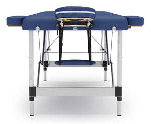 Massageliege 3-Zonen mit Alubeinen blau