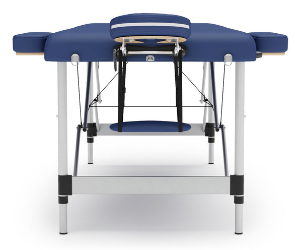 Massageliege 3-Zonen mit Alubeinen blau