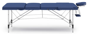 Massageliege 3-Zonen mit Alubeinen blau