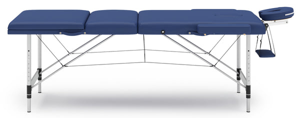 Massageliege 3-Zonen mit Alubeinen blau