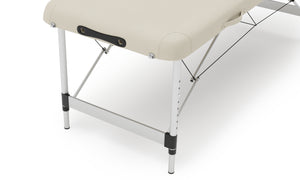 Lettino da massaggio 2 zone in alluminio beige