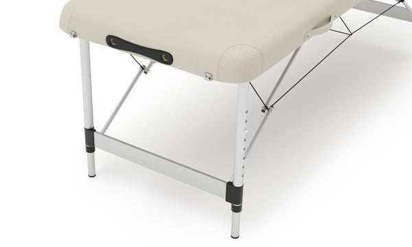Lettino da massaggio 2 zone in alluminio beige