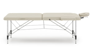 Lettino da massaggio 2 zone in alluminio beige
