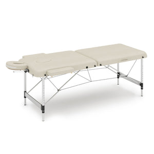 Lettino da massaggio 2 zone in alluminio beige
