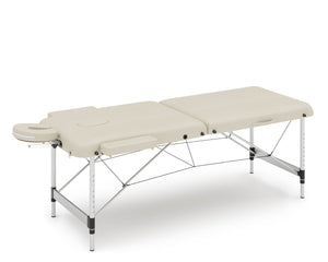 Lettino da massaggio 2 zone in alluminio beige