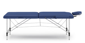 Massageliege 2-Zonen Alu blau