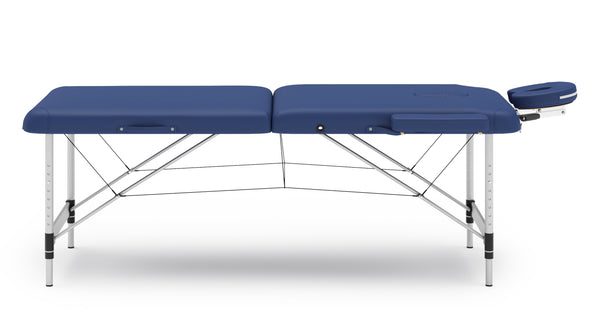 Massageliege 2-Zonen Alu blau