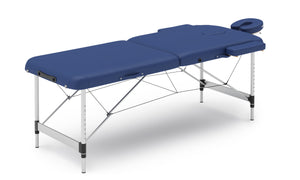 Massageliege 2-Zonen Alu blau