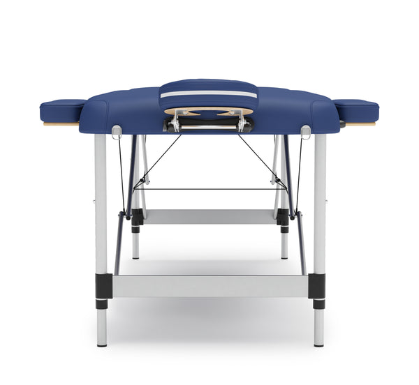 Massageliege 2-Zonen Alu blau