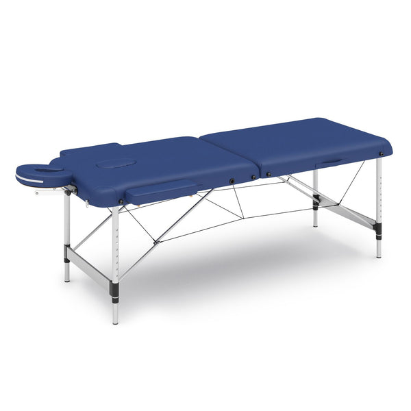 Massageliege 2-Zonen Alu blau