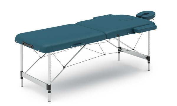 Massageliege 2-Zonen Alu petrol