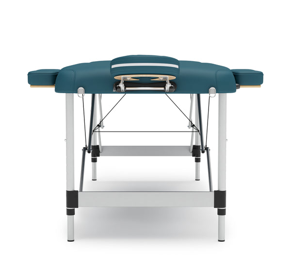 Massageliege 2-Zonen Alu petrol