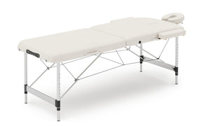Massageliege 2-Zonen Alu weiss