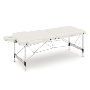 Massageliege 2-Zonen Alu weiss