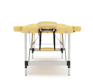 Massageliege 3-Zonen mit Alubeinen beige