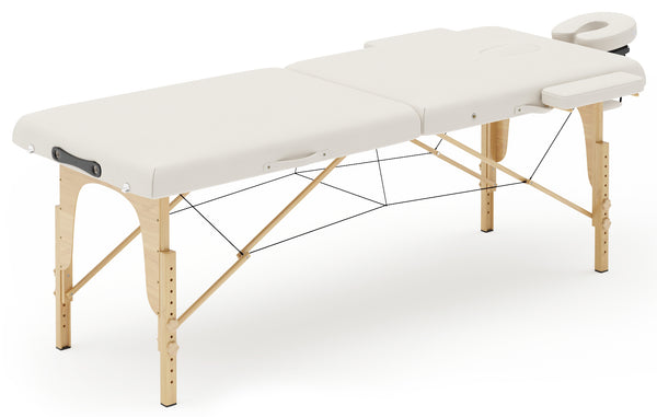2-zone massage table, white