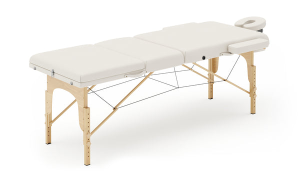 LUXUS 3-Zonen Massageliege inkl. Knie- & Nackenrolle