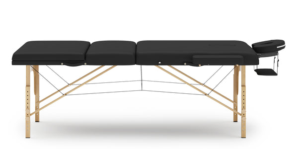 3-Zonen Massageliege, schwarz