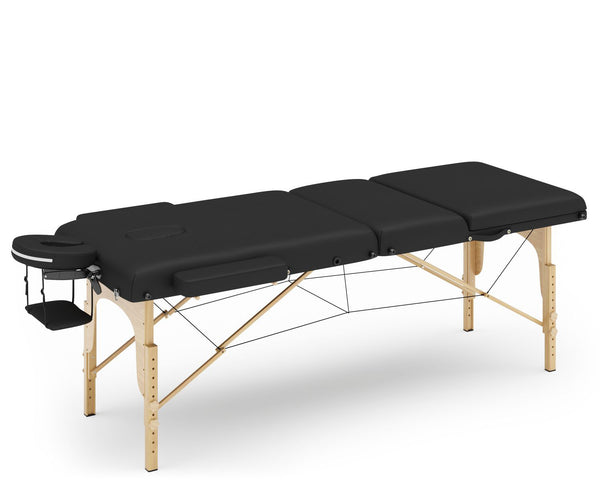 3-Zonen Massageliege, schwarz