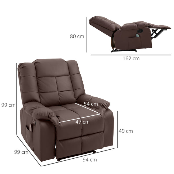 Massagesessel BigBUDDY Fernsehsessel mit Liegefunktion Braun