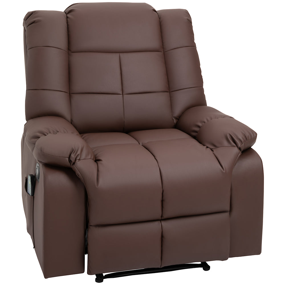 Poltrona massaggiante BigBUDDY, poltrona TV con funzione reclinabile, marrone