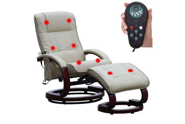 Massagesessel Fernsehsessel Pescatori II ~ weiss/creme